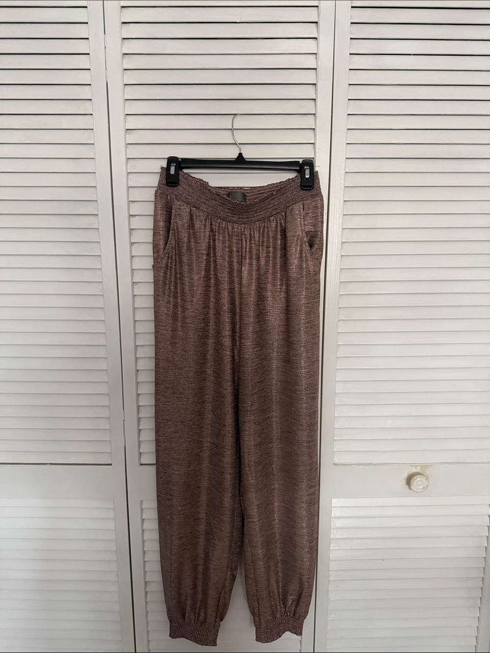 Relaxed Elastic-Waist Pink Lounge Pants